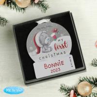 Personalised First Christmas Tiny Tatty Teddy Acrylic Snow Globe Decoration Extra Image 3 Preview